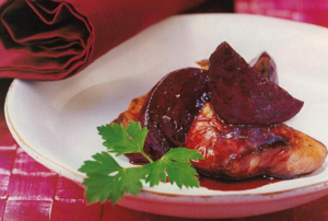 Bettraves, Filets de poulet à la sauce aux bettraves Bettraves, Filets de poulet à la sauce aux bettraves